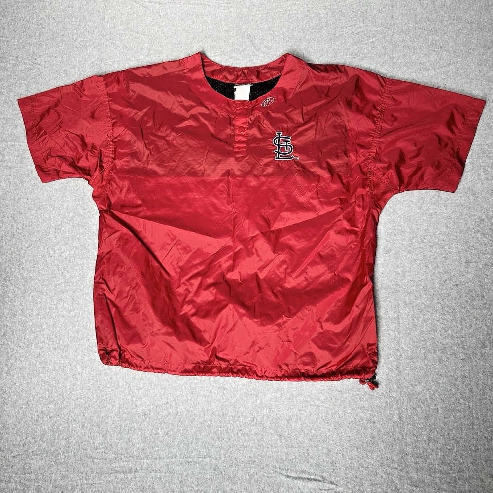 St Louis Cardinals MLB Baseball Vintage Rawlings S/S Pullover Coaches Jacket L